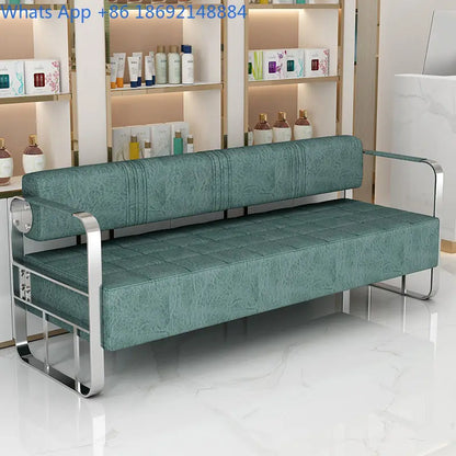 Furniture Barber Shop Sofa Waiting Salon Special Chair Hair Salon Rest Area Stainless Steel Sofa Chair