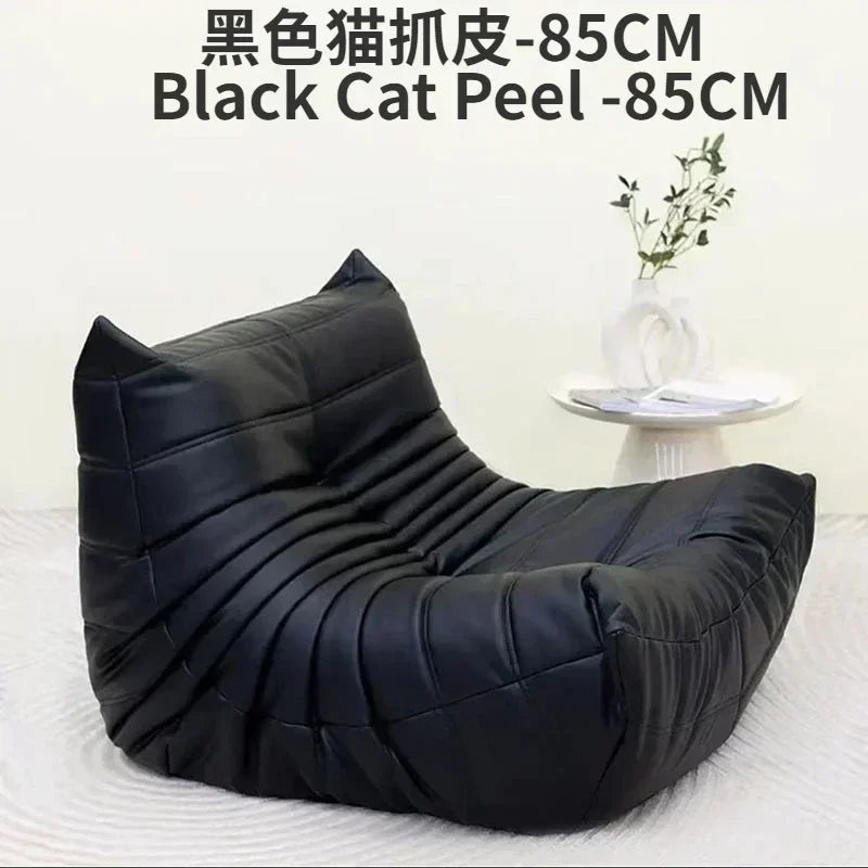 Single sofa living room bedroom lazy fabric leather leisure chair small apartment cream wind