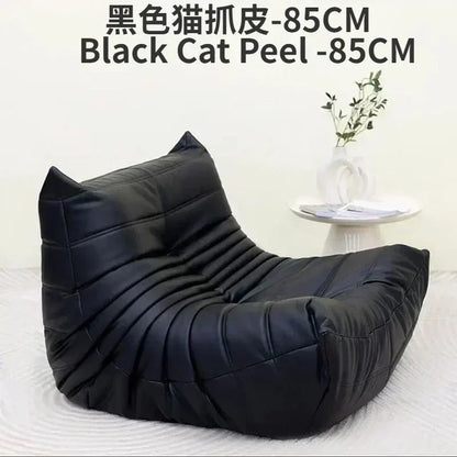 Single sofa living room bedroom lazy fabric leather leisure chair small apartment cream wind