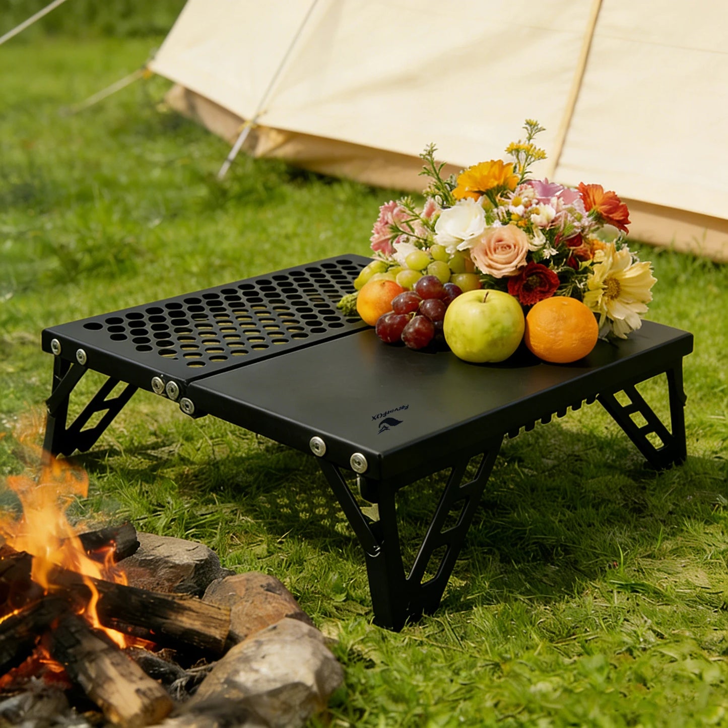 Pocket Mini Table, Foldable Leg Design Aluminum Lightweight Portable Table for Cookware, Camping, Hiking, Fishing