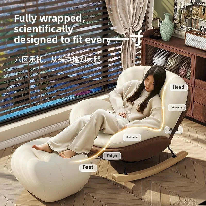 */-* Modern Eggshell Design Adult Recliner Chair Single Leisure Sofa Chair For Living Room Balcony