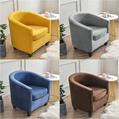 Velvet Arc Seat Sofa Cover Elastic Club Armchairs Covers Living Room Single Seat Tub Couch Slipcovers With Seat Cushion Covers