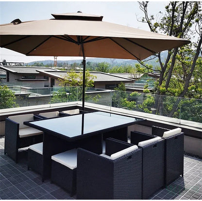 Outdoor Table Chairs Patio Rattan Furniture Set Italian Leisure Open-air Garden Furniture Sets Waterproof and Sun-proof Armchair