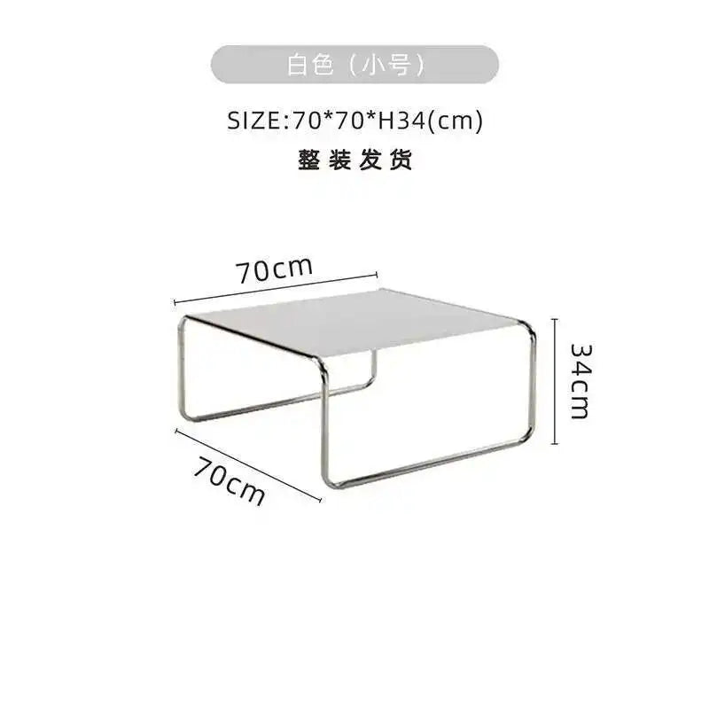 Bauhaus Stainless Steel Medieval Personality Black and White Rectangular Side Several Combination Home Living Room Coffee Table