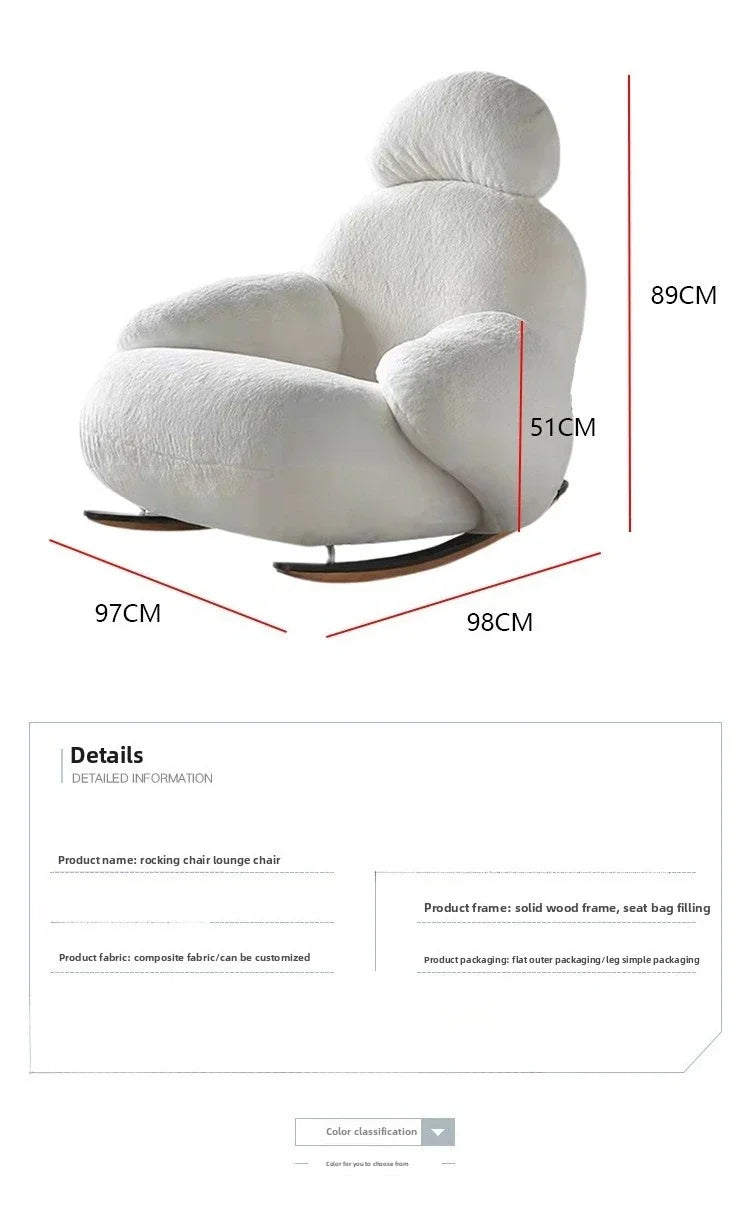 Balcony Living room Bedroom Designer Internet celebrity chair Solid wood tripod recliner