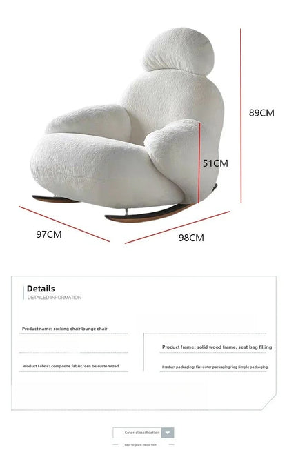 Balcony Living room Bedroom Designer Internet celebrity chair Solid wood tripod recliner