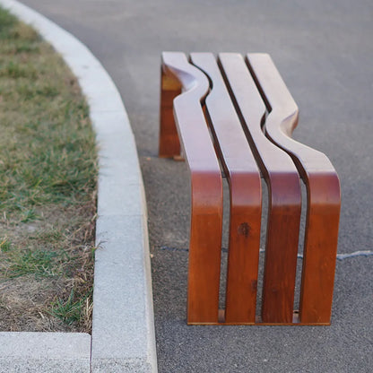 Park outdoor bench wrought iron leisure community chair outdoor square double bench garden solid wood