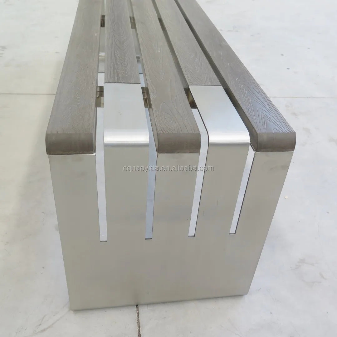Banc d'extérieur une pièce confortable, norme européenne américaine, haute qualité, Design ergonomique, pour parc public, Long banc de jardin, Patio