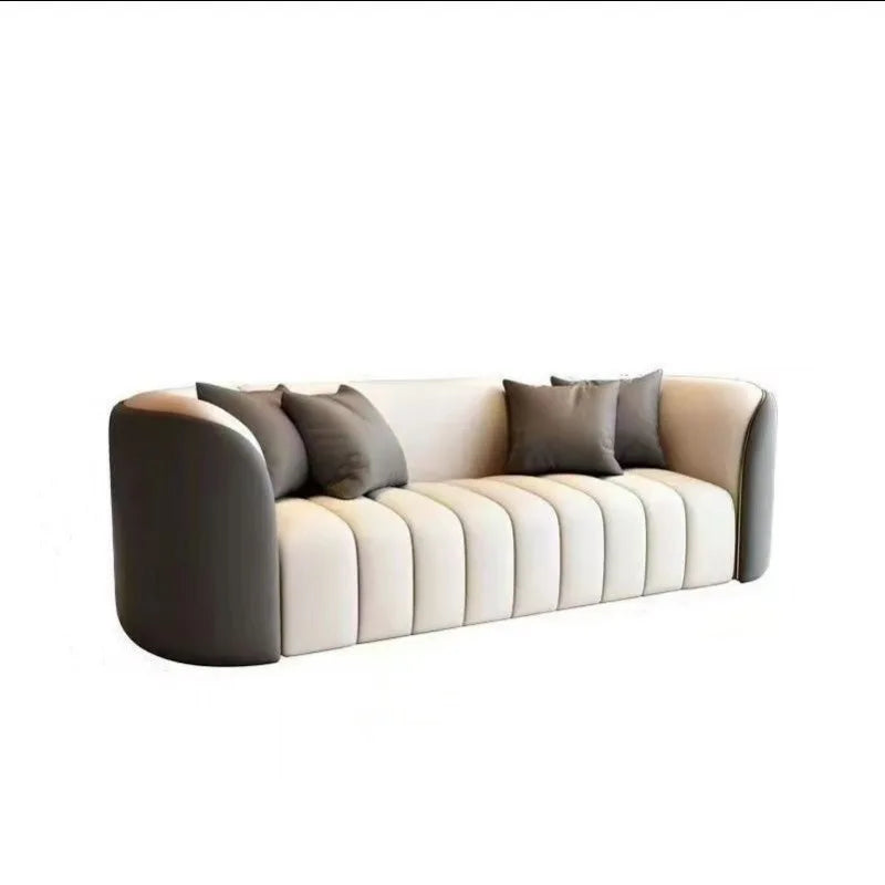 Canapé de luxe léger, petit appartement, salon, zone d'assise, réunion, invités, canapé à rangée droite