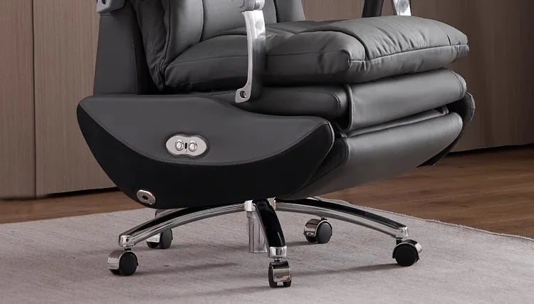 AOLIVIYA Top Layer Cowhide Electric Executive Chair for Home Office Comfortable Computer Swivel Chair Business President Reclini