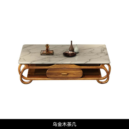 Ebony leather sofa living room new Chinese villa modern light luxury high-end sofa combination
