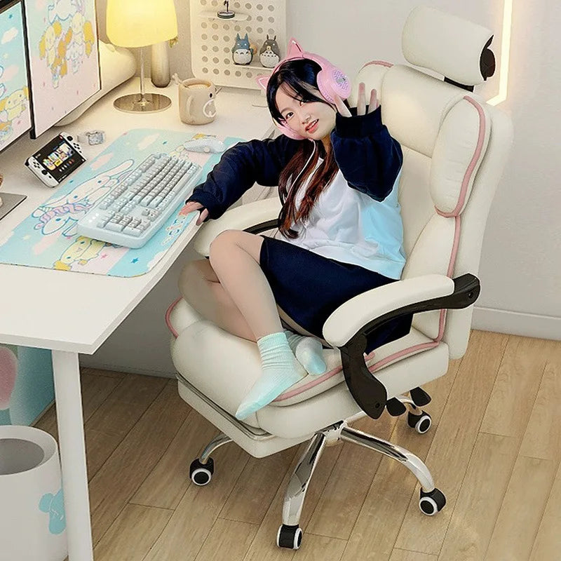 Computer chair home reclining comfortable sedentary e-sports chair backrest sofa chair desk dormitory live learning transfer