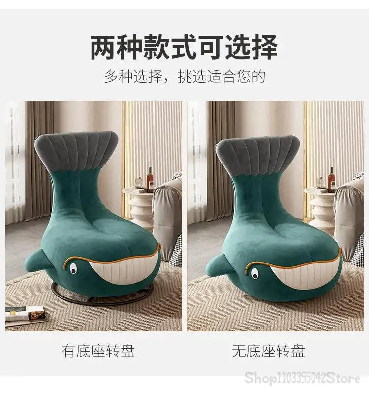 New network red rotating sofa chair animal whale lounge chair shark small apartment balcony lazy sofa