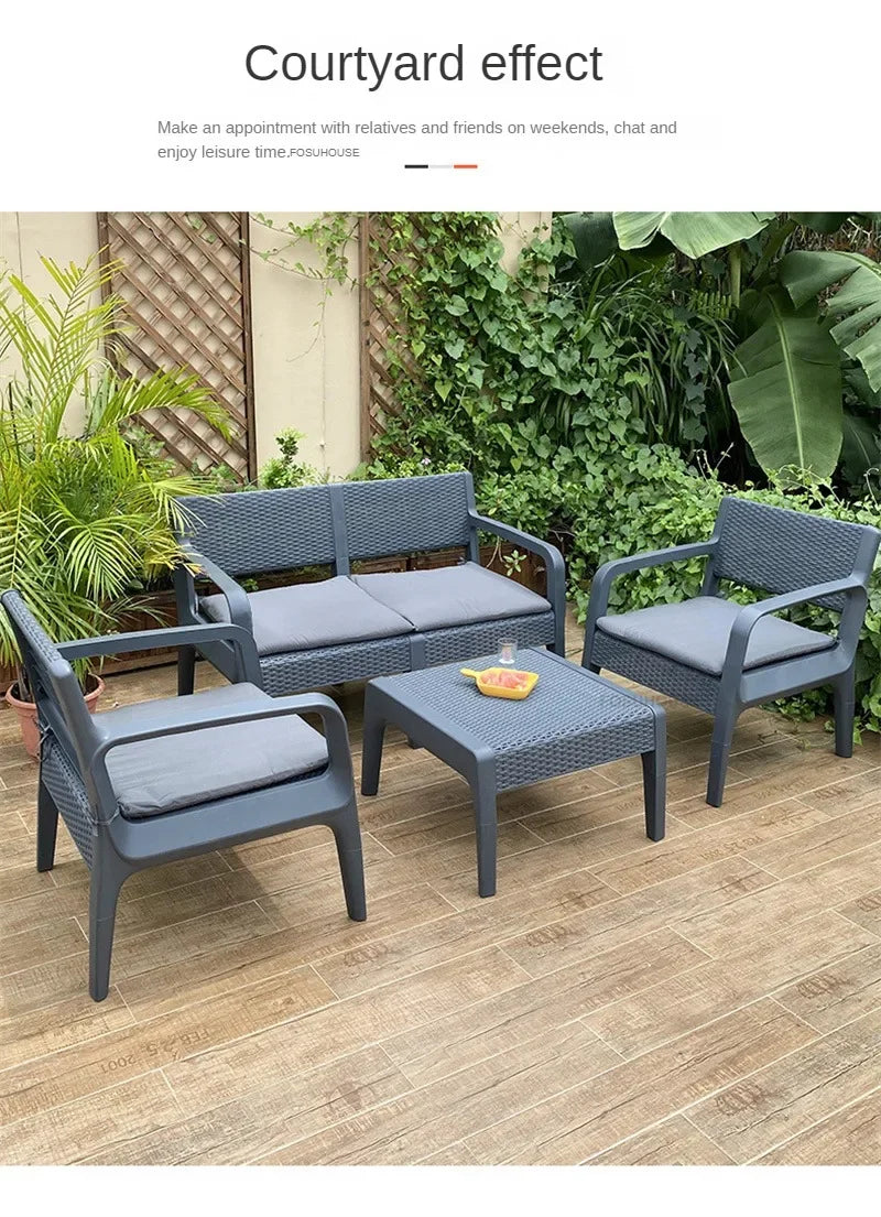 Nordic Household Garden Furniture Sets Villa Terrace Patio Furniture Outdoor Set Home Leisure Lazy Outdoor Table and Chairs Set