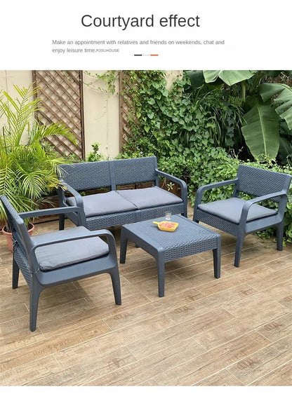 Nordic Household Garden Furniture Sets Villa Terrace Patio Furniture Outdoor Set Home Leisure Lazy Outdoor Table and Chairs Set