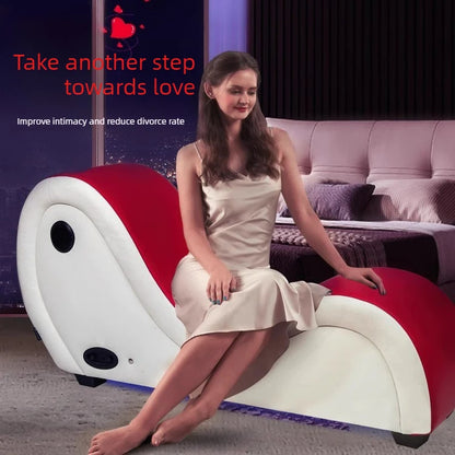 Hotel Bedroom Couple Lounge Chaise Sofa, Casual Reclining Love Seat, Modern Intimacy Chair for Couples