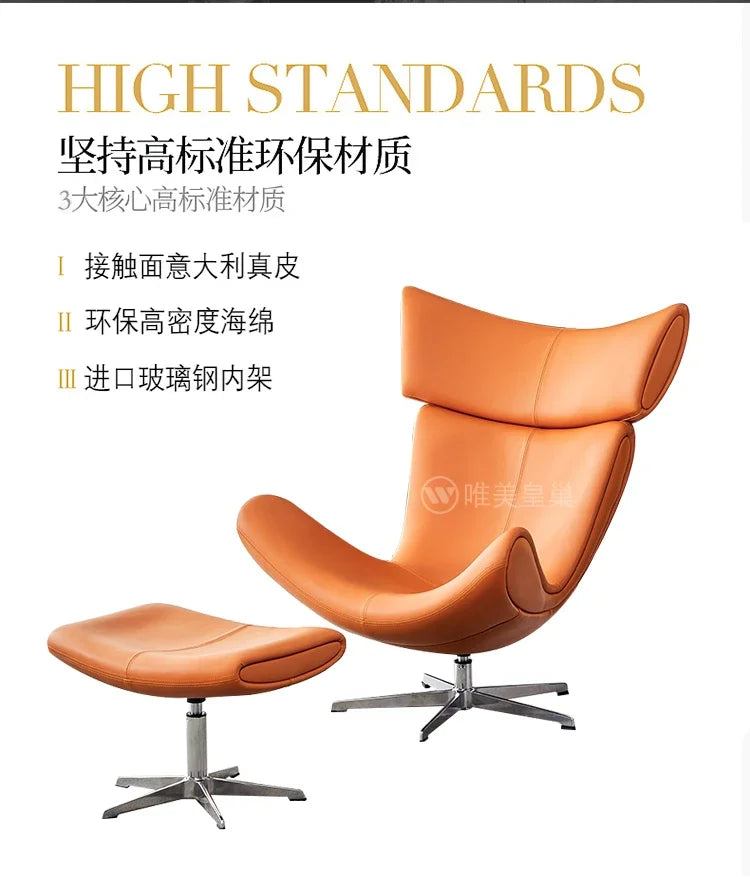 Comfortable Ergonomic Living Room Chairs Modern Leather Nordic Sofa Chairs Designer Recliner Portable Fauteuil Salon Furniture