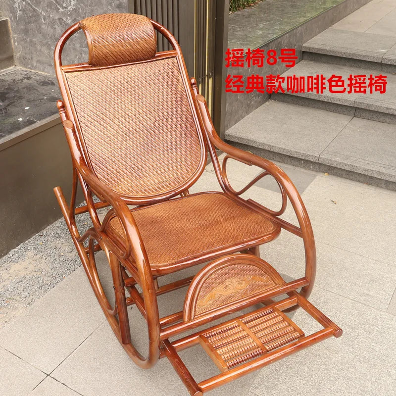 Manufacturers supply adult bedrooms, elderly rocking chairs, real rattan leisure balcony recliners