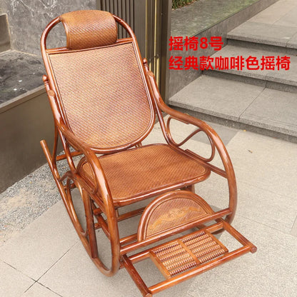 Manufacturers supply adult bedrooms, elderly rocking chairs, real rattan leisure balcony recliners