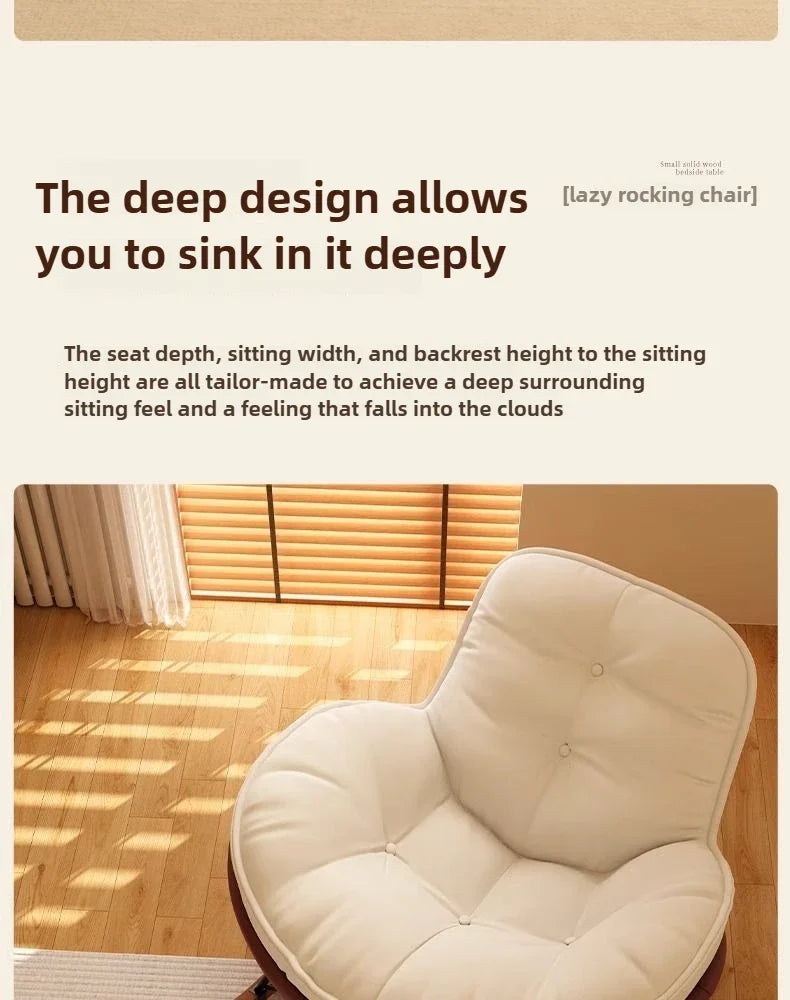 Chair Rocking Chair Lazy Lounge Chair Sofa Single Comfortable Lounge Chairs Living Room Bedroom Household Indoor Leisure Chairs