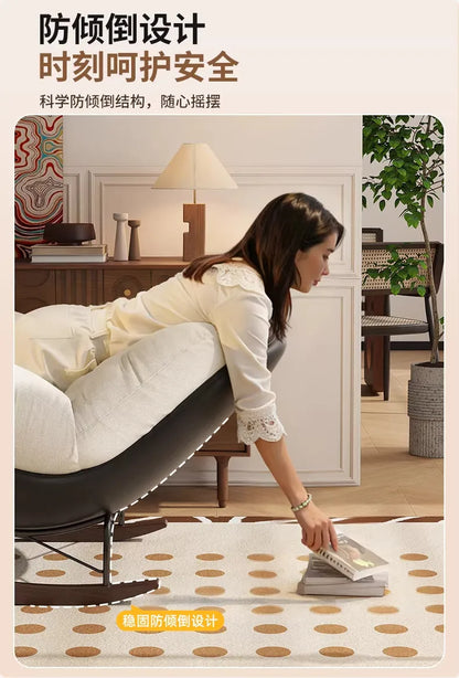 Lazy Sofa Rocking Chair Bedroom Lounge Chair Carefree Adult Living Room Single Balcony Leisure Rocking Chair Recliner Chairs