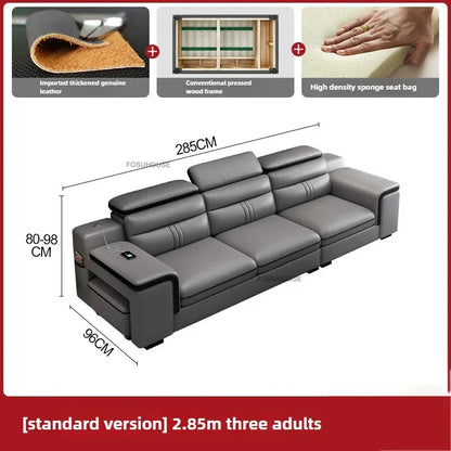 Luxury Leather Living Room Sofas Italian Home Sofa Bed Recliner Modern Designer Ergonomic Back Sofa Living Room Furniture