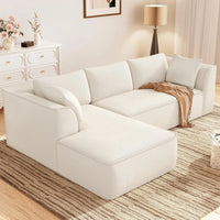 Sectional Modular Sofa with Deep Seat, Comfortable Cloud Couch, Chenille Fabric, Memory Foam, Ideal for Living Rooms