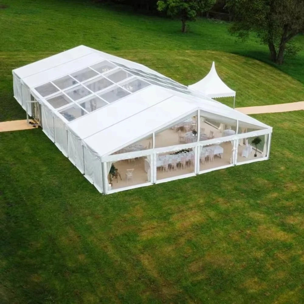 Luxury Aluminum Frame Event Tent Clear Roof Outdoor Wedding Party Marquee Tent For Garden Banquet Restaurant Hotel Resort