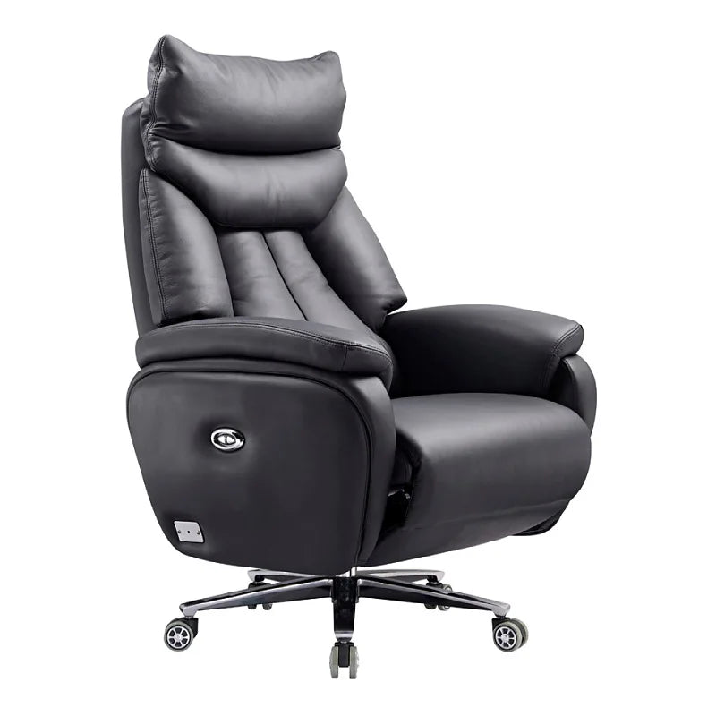 Customized leather reclining home office executive chair comfortable sedentary and not tired electric boss chair