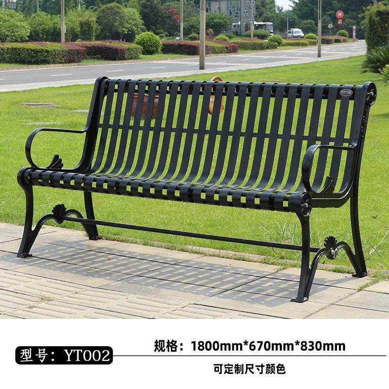 Park chairs, outdoor benches, cast iron leisure, wrought iron community chairs, double seats, courtyards, outdoor park benches