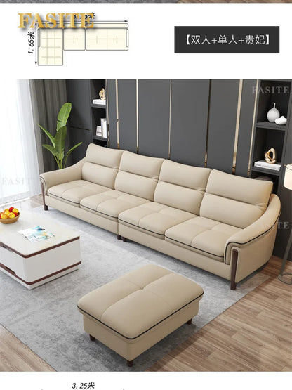 Sofa living room simple modern one layer cowhide corner combination furniture