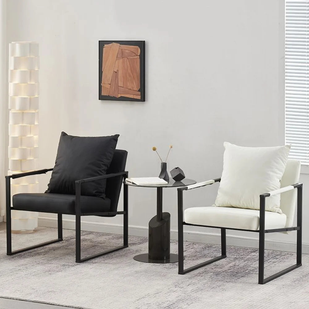Modern Accent Chair Ergonomic Lounge Chair with Carbon Steel Frame Breathable Comfort for Living Room Bedroom Office Cafe