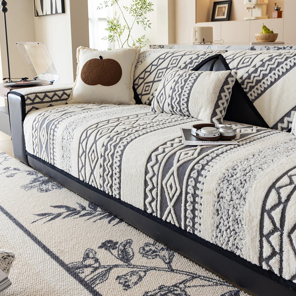 Protector Couch Cover for Sofa for Winter Fur-covered sofa cushion Pet Friendly Anti-slip Sofa Covers for living room
