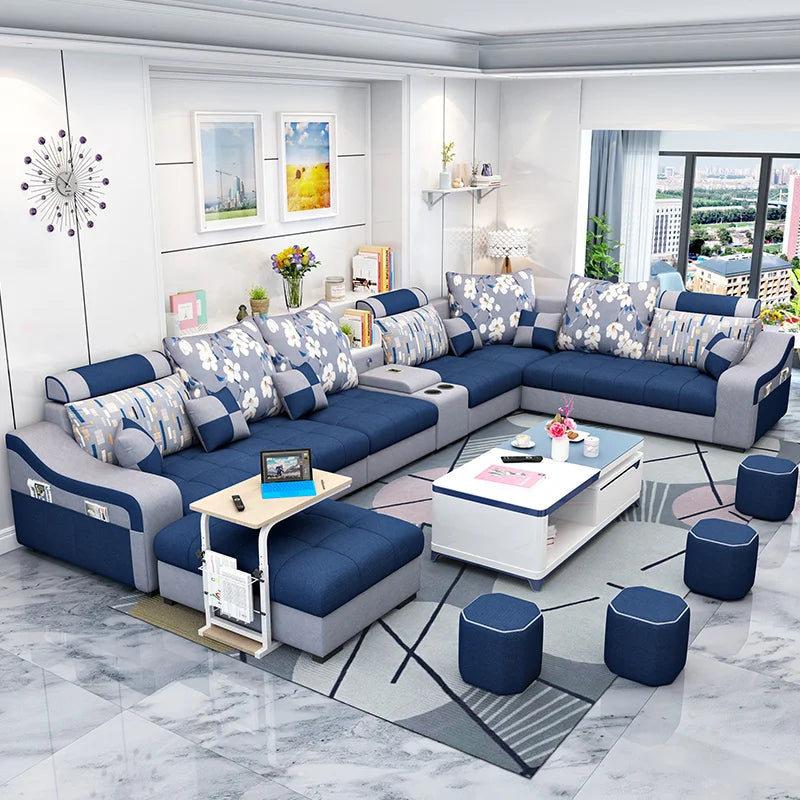 Modern Design Stain Resistant Fabric Furniture Sofa Latest Living Room Sofa Set Furniture