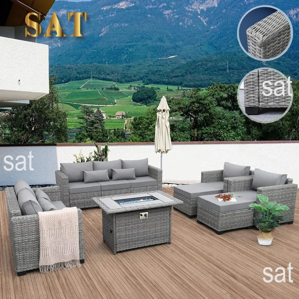 Outdoor Furniture Sets Patio Furniture Set With Fire Pit Patio Couch Outdoor Chairs Propane Fire Pit Table #