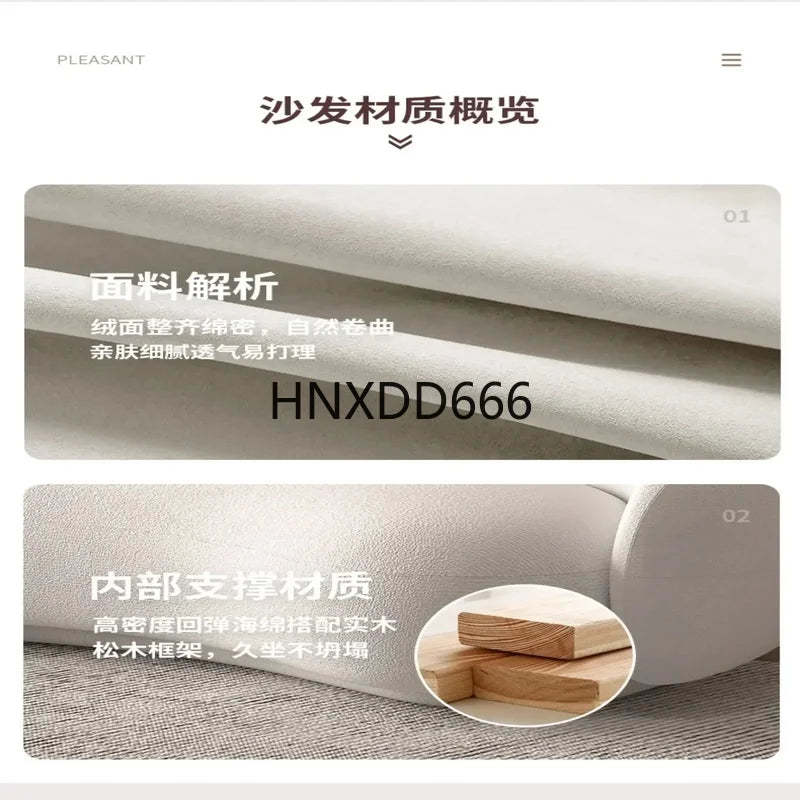 Minimalist Arc Shaped Sofa for Living Room - Modern Cashew Design