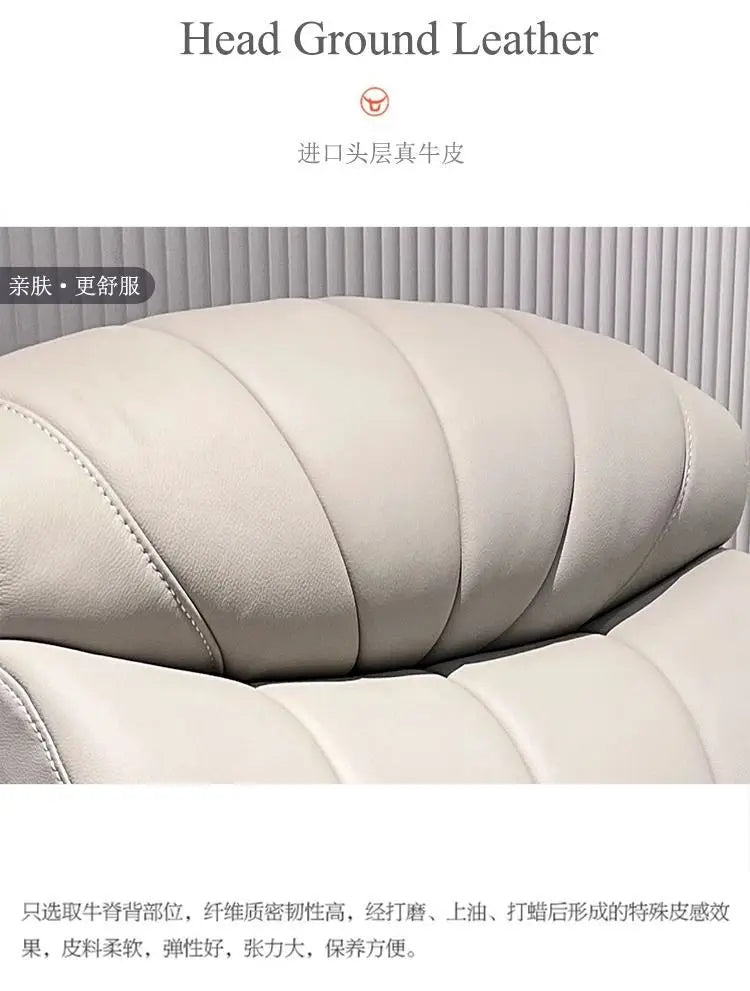 European leather sofa first layer cowhide combination living room villa luxury ebony sofa style fully furnished small apartment