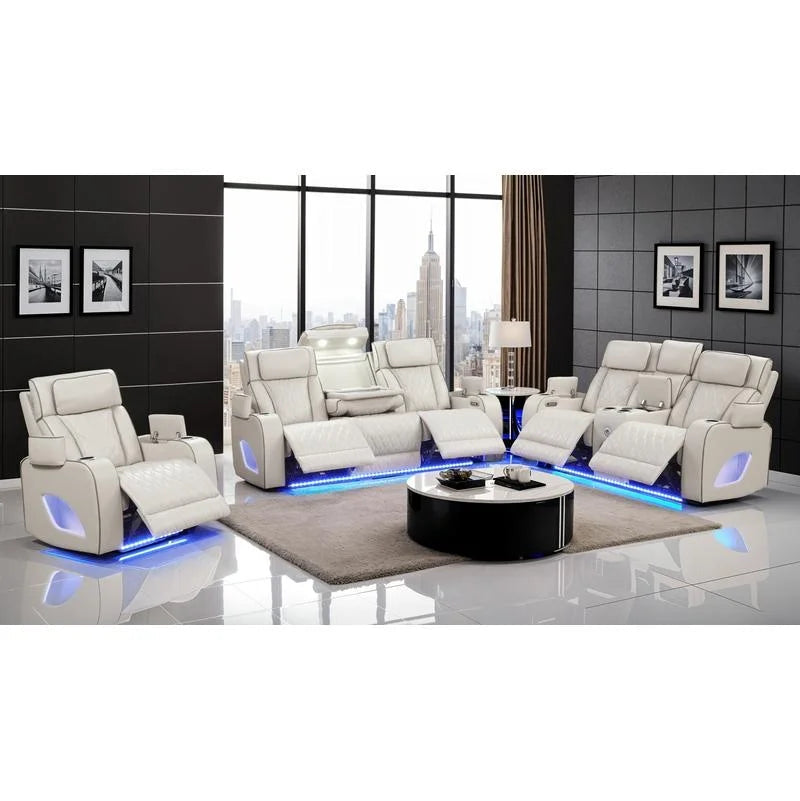 Modern Style Upholstery Recliner 3PC Living Room Set, Wood Frame, Massage Function Included, Gray Color, NJ Inventory