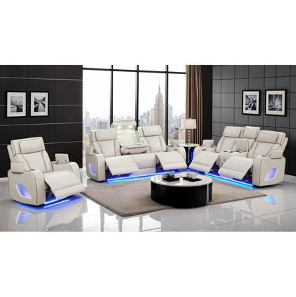 Modern Style Upholstery Recliner 3PC Living Room Set, Wood Frame, Massage Function Included, Gray Color, NJ Inventory