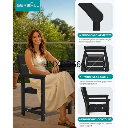 67‘’ HDPE Patio Dining Set for 6, All-Weather, Beach Chairs