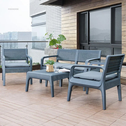 Nordic Household Garden Furniture Sets Villa Terrace Patio Furniture Outdoor Set Home Leisure Lazy Outdoor Table and Chairs Set