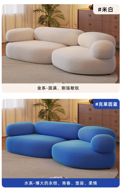 Internet celebrity fabric sofa small cobblestone sofa combination, modern simple creative leisure