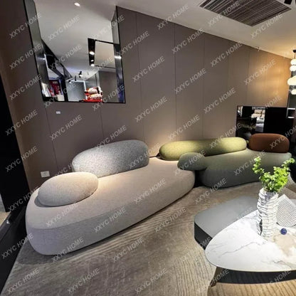 DBFVelvet pebble normcore living room beauty salon reception rest area compression sofa z626 310*130*75