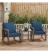 QAZ8-7 Piece Patio Furniture Set Fire Pit Table. Outdoor Conversation Sets Wicker Rattan Sectional Sofa with Coffee TSZ