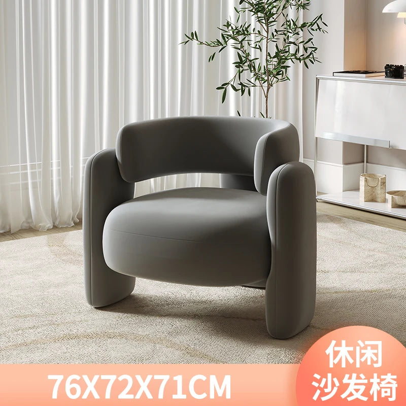 Cream Single Sofa Chair Balcony Light Luxury Chair Tea Table Combination Beauty Salon Rest Area Reception Negotiation Chair