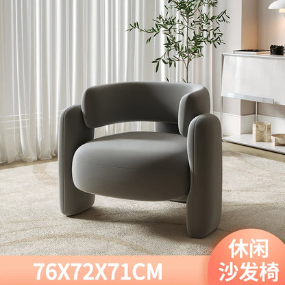 Cream Single Sofa Chair Balcony Light Luxury Chair Tea Table Combination Beauty Salon Rest Area Reception Negotiation Chair