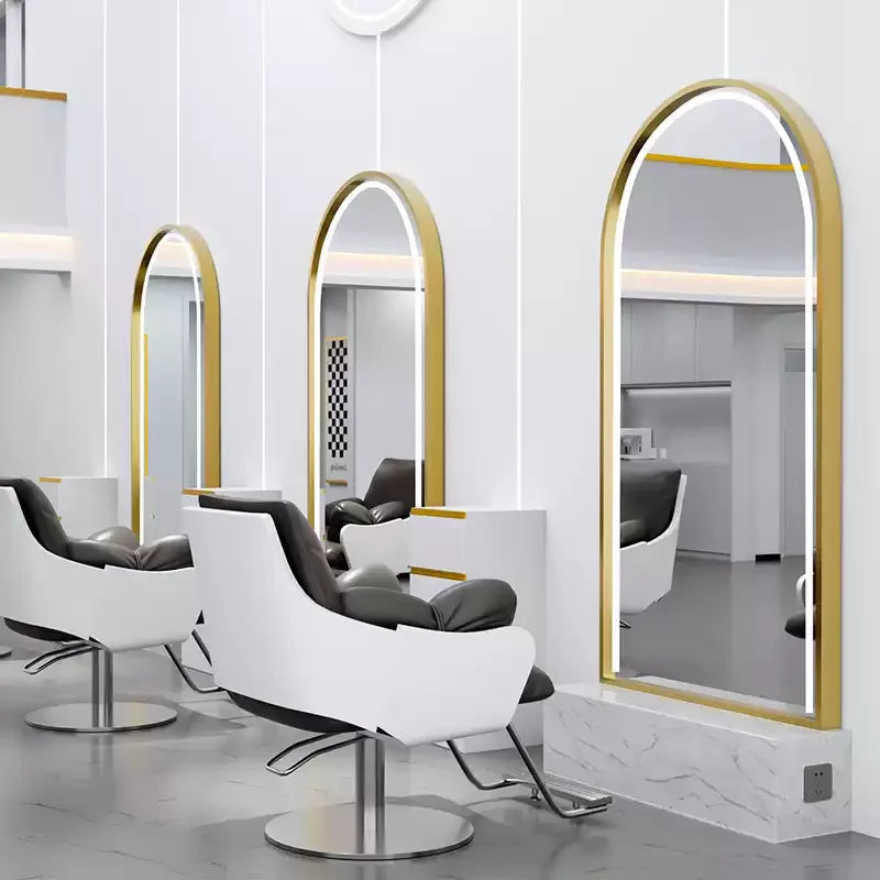 HJ Barber Shop Mirror Quick Cut Special Mirror Hair Salon Internet celebrity hair salon Full Lamp Mirror