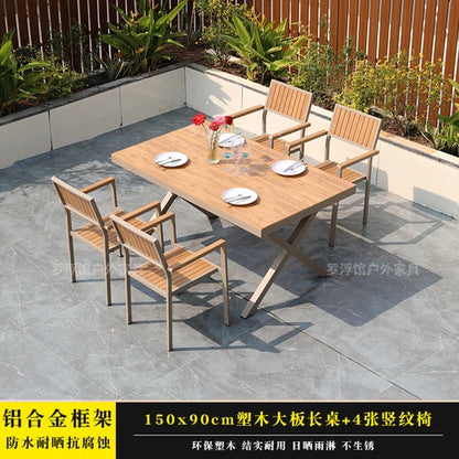 Courtyard table and chair outdoor balcony waterproof and sunscreen garden outdoor leisure table and chair combination