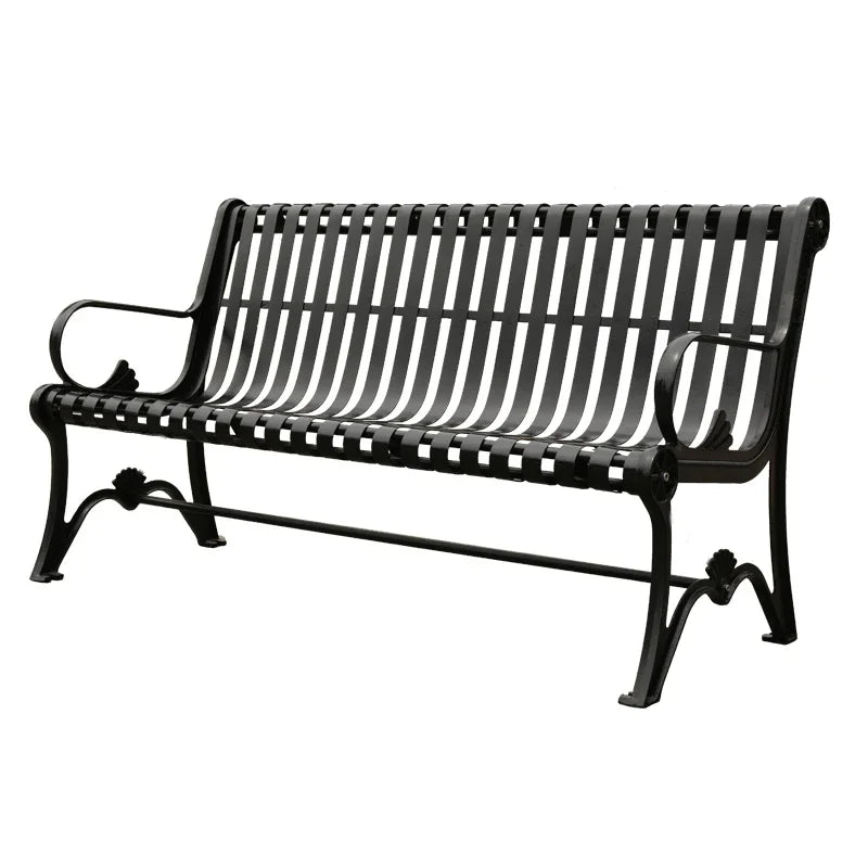 Park chair outdoor bench, cast iron art, community square leisure seat, courtyard outdoor shopping mall lounge area