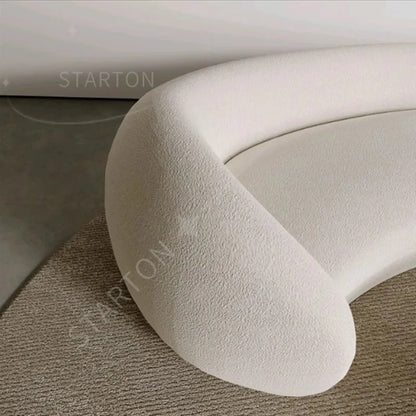 MODULAR Designer Curve Sofa Set Teddy Fabric Reclining Rectangle Couch for Hotel Lobby Living Room Furniture